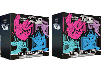 Pokémon TCG Sword & Shield Evolving Skies Elite Trainer Box (Glaceon/Vaporeon/Sylveon/Espeon) 2x Lot - sneakers view 2
