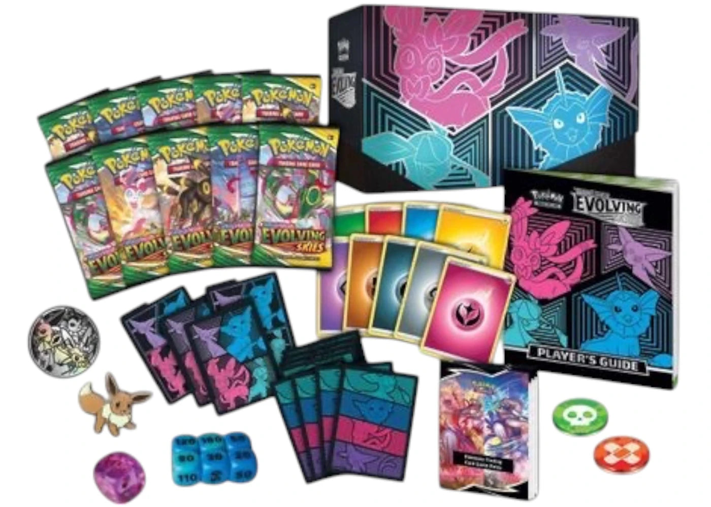 Pokémon TCG Sword & Shield Evolving Skies Pokémon Center Elite Trainer Box (Glaceon/Vaporeon/Sylveon/Espeon) - vue secondaire B