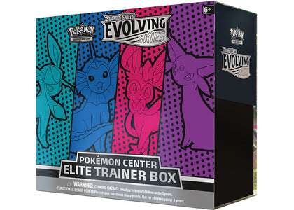 Pokémon TCG Sword & Shield Evolving Skies Pokémon Center Elite Trainer Box (Glaceon/Vaporeon/Sylveon/Espeon) - sneakers vi...