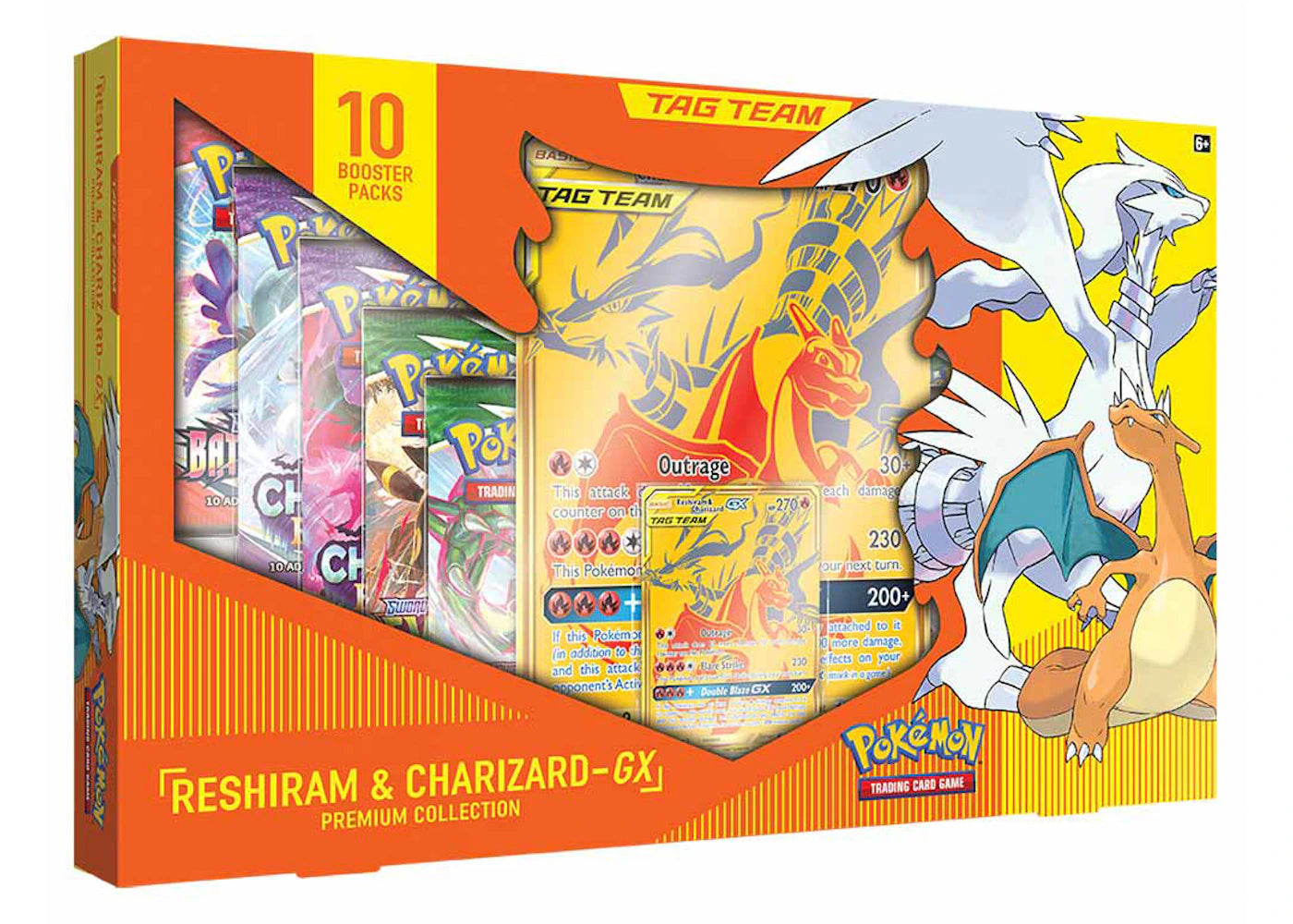 Pokémon TCG Tag Team GX Premium Collection Reshiram & Charizard Box - vue 360