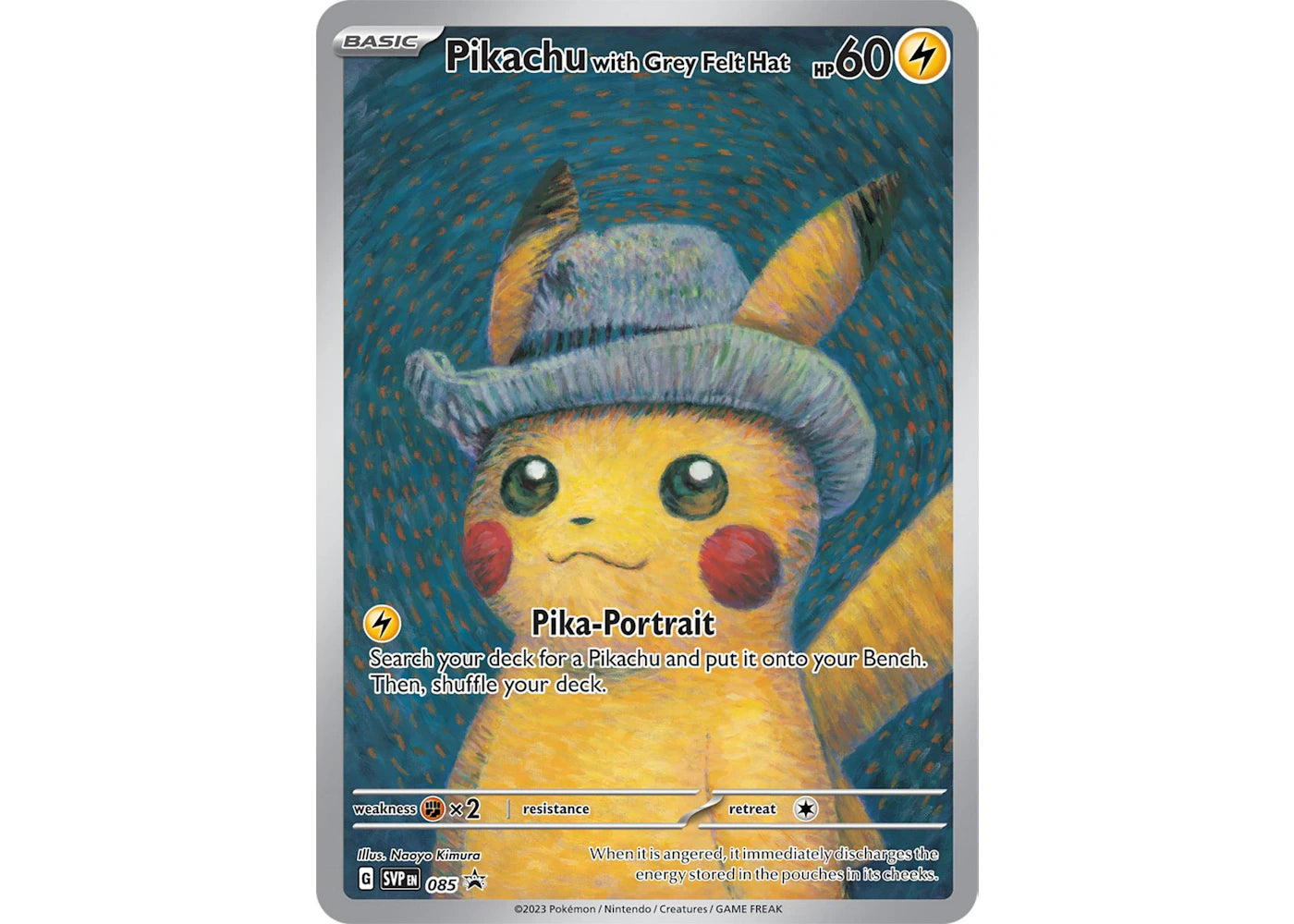 Pokémon TCG x Van Gogh Museum Pikachu with Grey Felt Hat Ungraded - vue 360