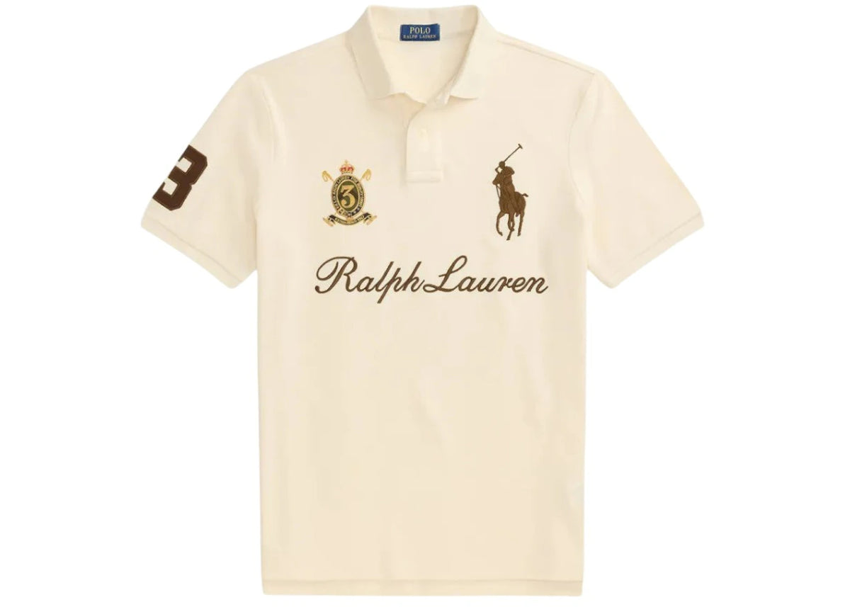 Polo Ralph Lauren Basic Mesh Script Embroidered Short-Sleeve Polo Guide Cream - vue secondaire A