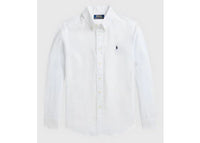 Polo Ralph Lauren Boys Long-Sleeve Linen Sport Shirt White