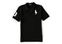 Polo Ralph Lauren Boys Short-Sleeve Big Pony Mesh Polo Black White