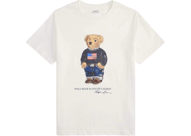 Polo Ralph Lauren Boys Short-Sleeve Jersey Knit Novelty Bear T-shirt White Core Bear