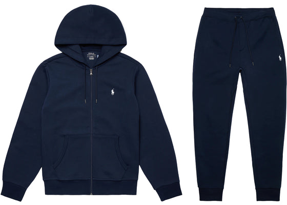 Polo Ralph Lauren Double-Knit Full-Zip Hoodie and Double-Knit Jogger Pant Set Aviator Navy sneakers - authentic Polo Ralph...