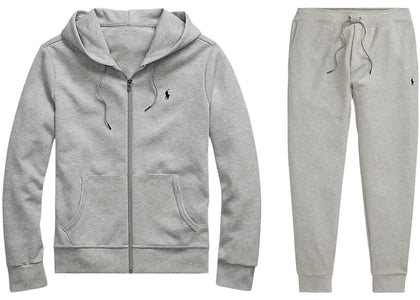 Polo Ralph Lauren Double-Knit Full-Zip Hoodie and Double-Knit Jogger Pant Set Light Sport Heather - authentic Polo Ralph L...