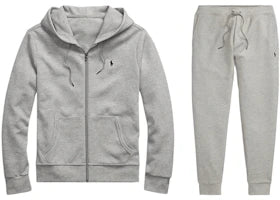 Polo Ralph Lauren Double-Knit Full-Zip Hoodie and Double-Knit Jogger Pant Set Light Sport Heather - authentic Polo Ralph L...