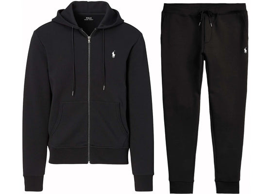 Polo Ralph Lauren Double-Knit Full-Zip Hoodie and Double-Knit Jogger Pant Set Polo Black sneakers - authentic Polo Ralph L...
