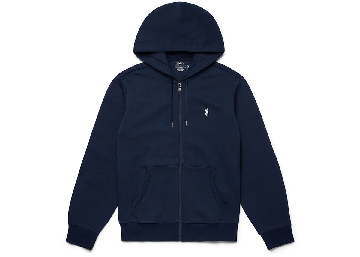Polo Ralph Lauren Double-Knit Zip-Up Hoodie Aviator Navy/White - vue 360