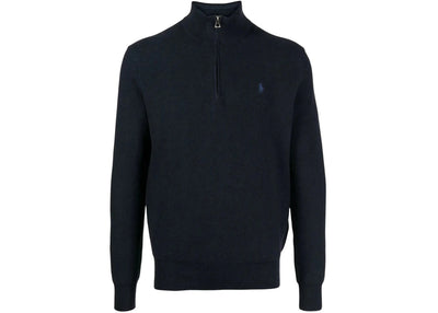 Polo Ralph Lauren L/S Cotton 1/2 Zip Sweater Pullover Heather Navy