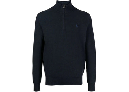 Polo Ralph Lauren L/S Cotton 1/2 Zip Sweater Pullover Heather Navy - authentic Polo Ralph Lauren apparel