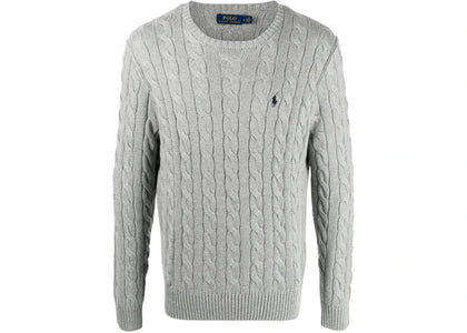 Polo Ralph Lauren L/S Knit Crewneck Sweater Fawn Grey Heather - authentic Polo Ralph Lauren apparel