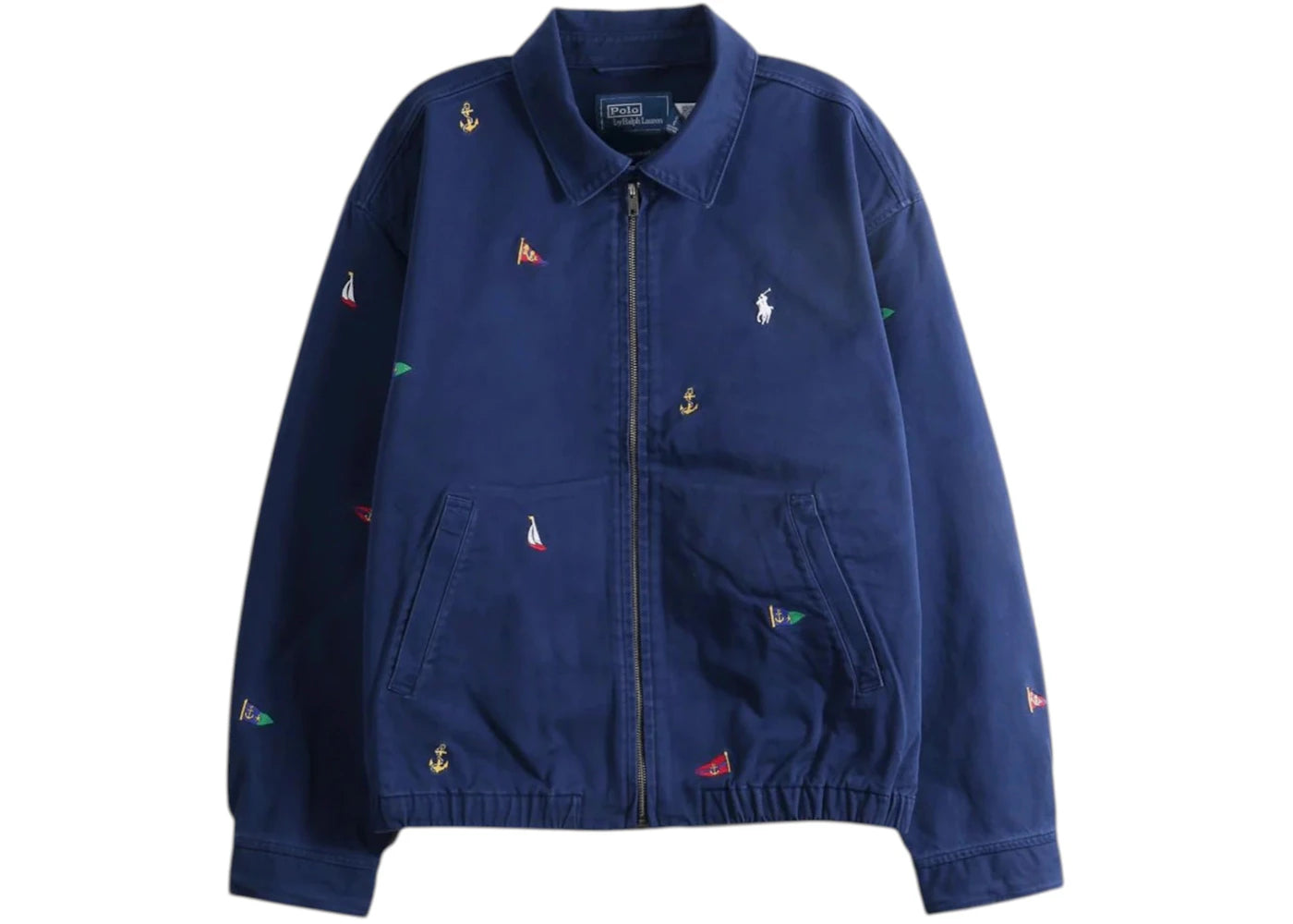 Polo Ralph Lauren Long-Sleeve Big Fit Piece-Dyed Twill Nautical Embroidered Windbreaker Navy - vue secondaire A