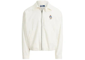 Polo Ralph Lauren Long-Sleeve Big Fit Piece-Dyed Twill Novelty Bear Windbreaker Paper White - vue 360