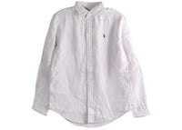 Polo Ralph Lauren Long Sleeve Collared Sport Shirt Hint Of Pink White