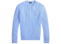 Polo Ralph Lauren Long Sleeve Cotton Cable Knit Crewneck Sweater Austin Blue