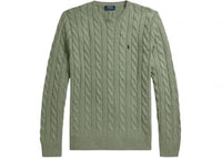 Polo Ralph Lauren Long Sleeve Cotton Cable Knit Crewneck Sweater Fern Green Heather