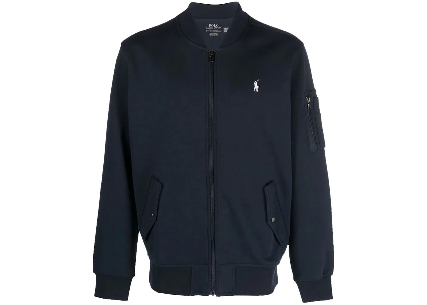 Polo Ralph Lauren Long Sleeve Double Knit Tech Full Zip Bomber Jacket Aviation Navy - vue secondaire A