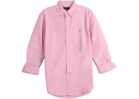 Polo Ralph Lauren Long-Sleeve Garment-Dyed Oxford Sport Shirt Carmel Pink - vue 360