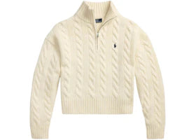Polo Ralph Lauren Long Sleeve Mock Neck Sweater Pullover Authentic Cream - vue 360