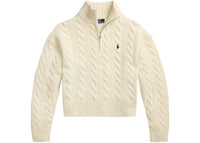 Polo Ralph Lauren Long Sleeve Mock Neck Sweater Pullover Authentic Cream