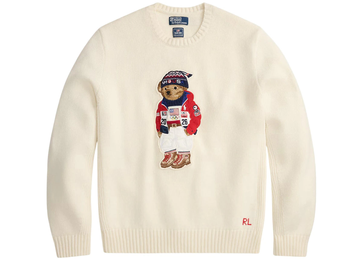 Polo Ralph Lauren Olympics Team USA 2026 Polar Bear Sweater Cream Combo - vue secondaire A