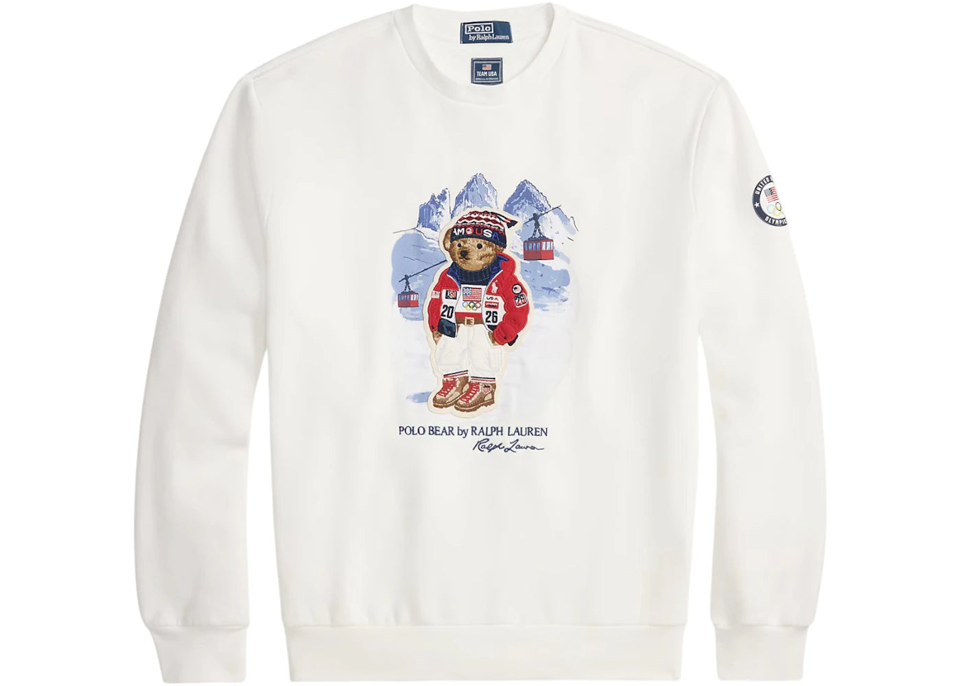 Polo Ralph Lauren Olympics Team USA 2026 Polo Bear Sweatshirt White - vue 360
