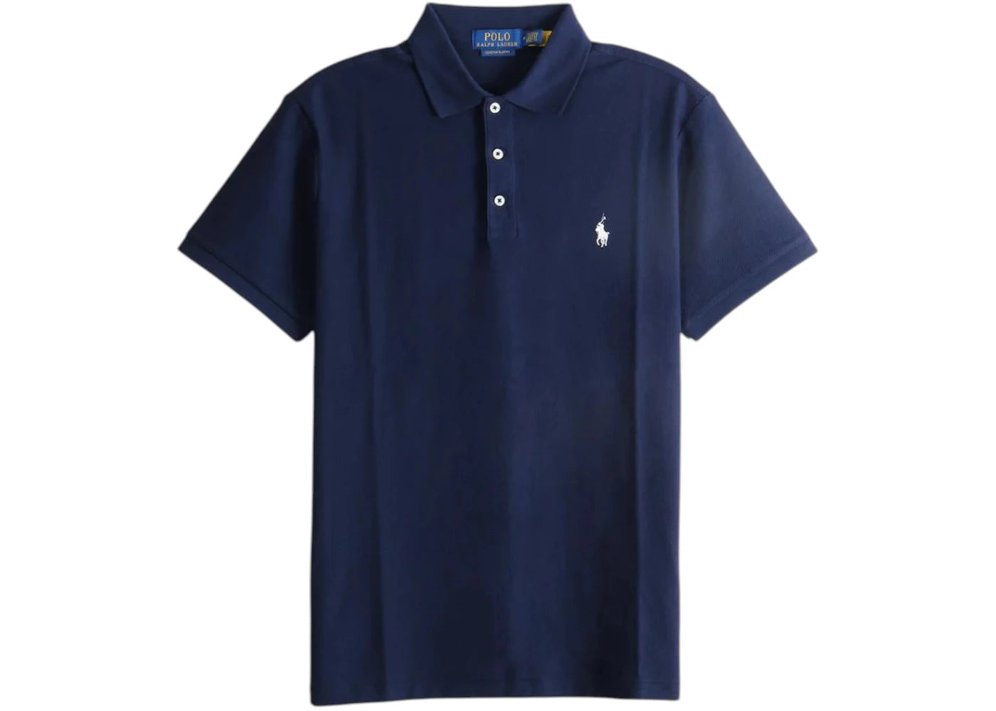 Polo Ralph Lauren Short-Sleeve Cotton Honeycomb Textured Custom Slim Polo Shirt Cruise Navy - vue 360