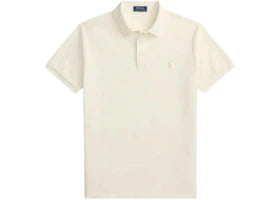 Polo Ralph Lauren Short-Sleeve Cotton Honeycomb Textured Custom Slim Polo Shirt Pale Cream - vue 360