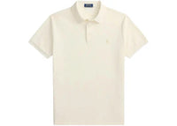 Polo Ralph Lauren Short-Sleeve Cotton Honeycomb Textured Custom Slim Polo Shirt Pale Cream