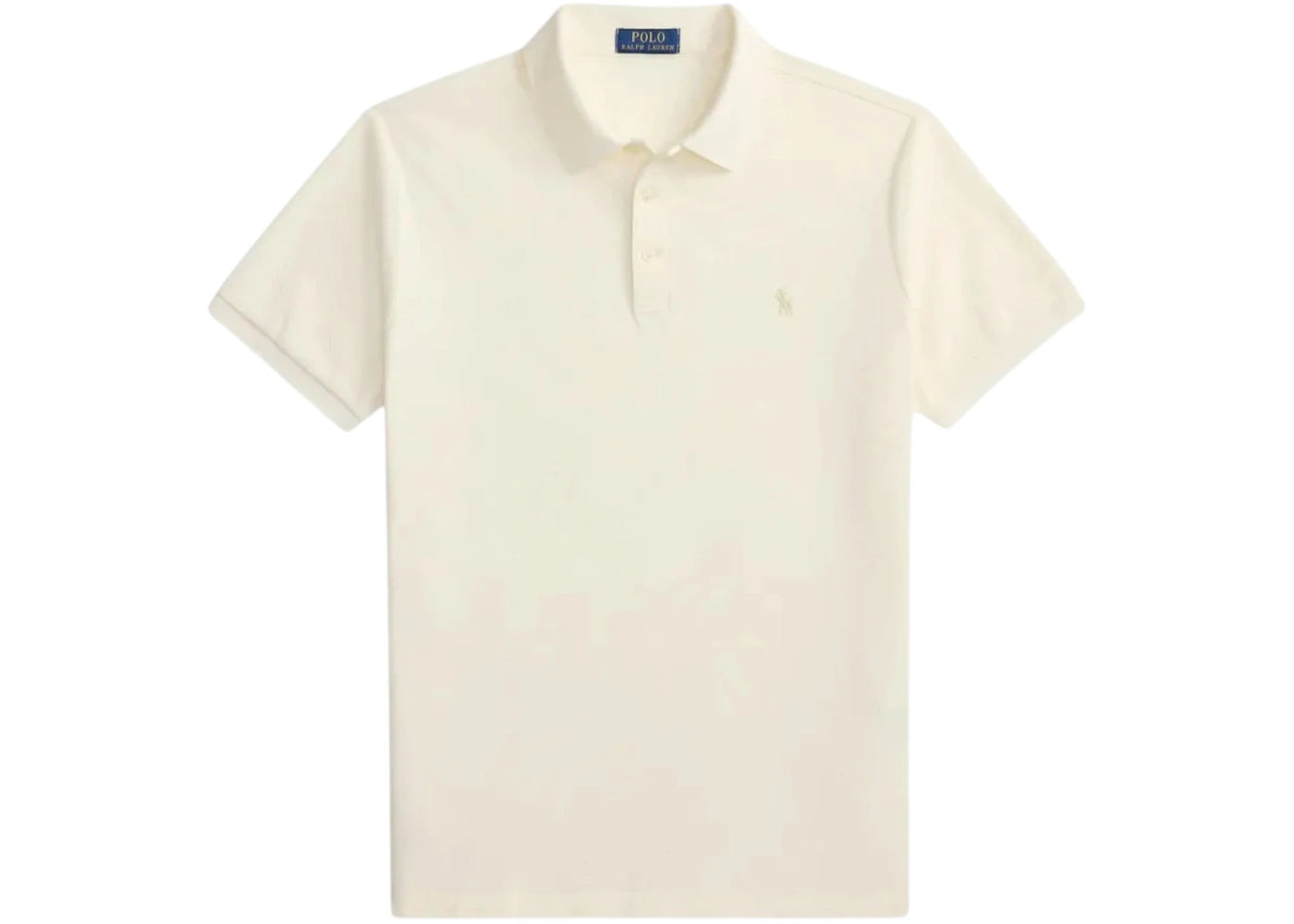 Polo Ralph Lauren Short-Sleeve Cotton Honeycomb Textured Custom Slim Polo Shirt Pale Cream - vue secondaire A