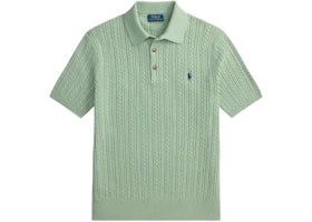 Polo Ralph Lauren Short-Sleeve Custom Slim Stretch Mesh w/ 3-Button Placket Polo Light Green