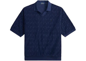 Polo Ralph Lauren Short-Sleeve Relaxed Fit Cable Terry Johnny Collar Polo Newport Navy