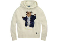 Polo Ralph Lauren Women's Bear L/S Hood Pullover Parchment Cream
