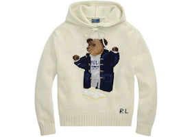 Polo Ralph Lauren Women's Bear L/S Hood Pullover Parchment Cream