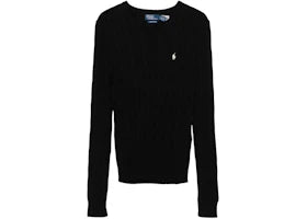 Polo Ralph Lauren Women's Cable Knit Cotton Crewneck Sweater Black