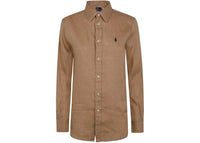 Polo Ralph Lauren Women's Classic Long Sleeve Button Front Shirt Beige