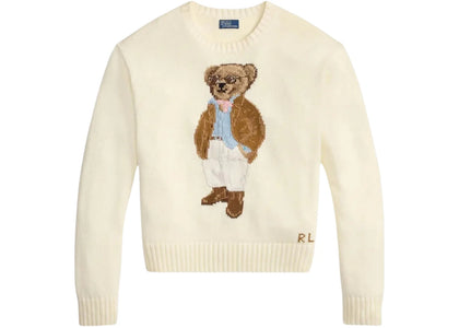 Polo Ralph Lauren Women's Cotton Bear Sweater Parchment Cream - apparel view 2