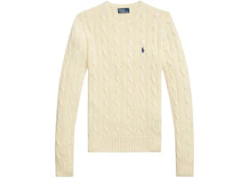 Polo Ralph Lauren Women's Pima Cotton Julianna Long Sleeve Pullover Parchment Cream