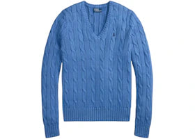 Polo Ralph Lauren Women's Pima Cotton Julianna Long Sleeve Pullover Sweater Nimes Blue