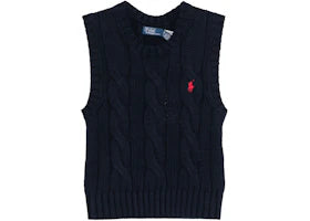 Polo Ralph Lauren Women's Sleeveless Cable-Knit Sweater Hunter Navy