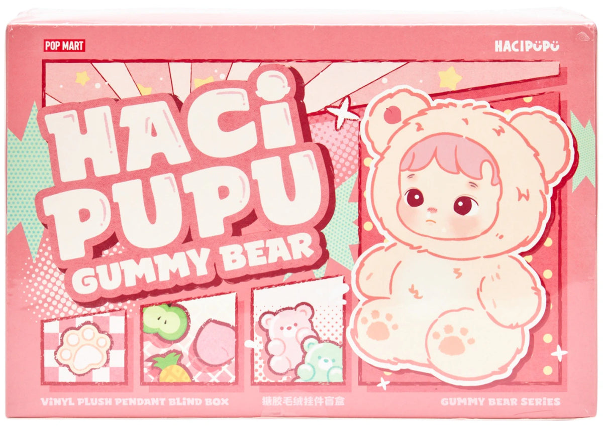 Pop Mart HACIPUPU Gummy Bear Series Vinyl Plush Pendant Sealed Case (6 Blind Box) - vue 360