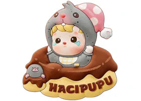 Pop Mart Hacipupu Rolling Time Machine Series Whack-No-Mole Fridge Magnet Silicone Clip - vue 360