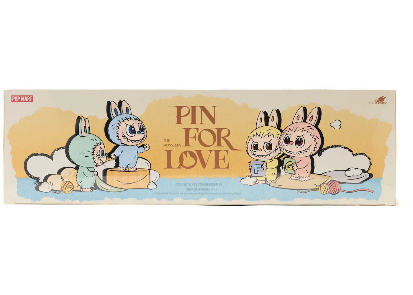 Pop Mart Labubu The Monsters Pin for Love Series Vinyl Plush Pendant (A-M) Unsealed Case (14 Blind Box) - vue 360