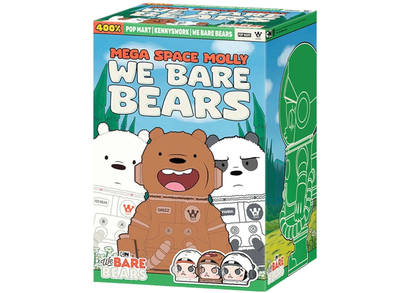 Pop Mart MEGA SPACE MOLLY We Are Bears Grizz 400% - vue secondaire B
