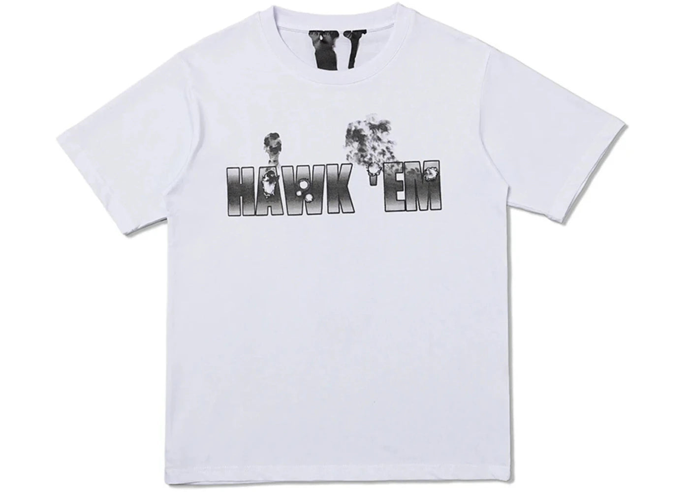 Pop Smoke x Vlone Hawk Em' T-Shirt White - vue 360