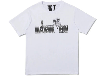 Pop Smoke x Vlone Hawk Em' T-Shirt White - authentic Pop Smoke apparel
