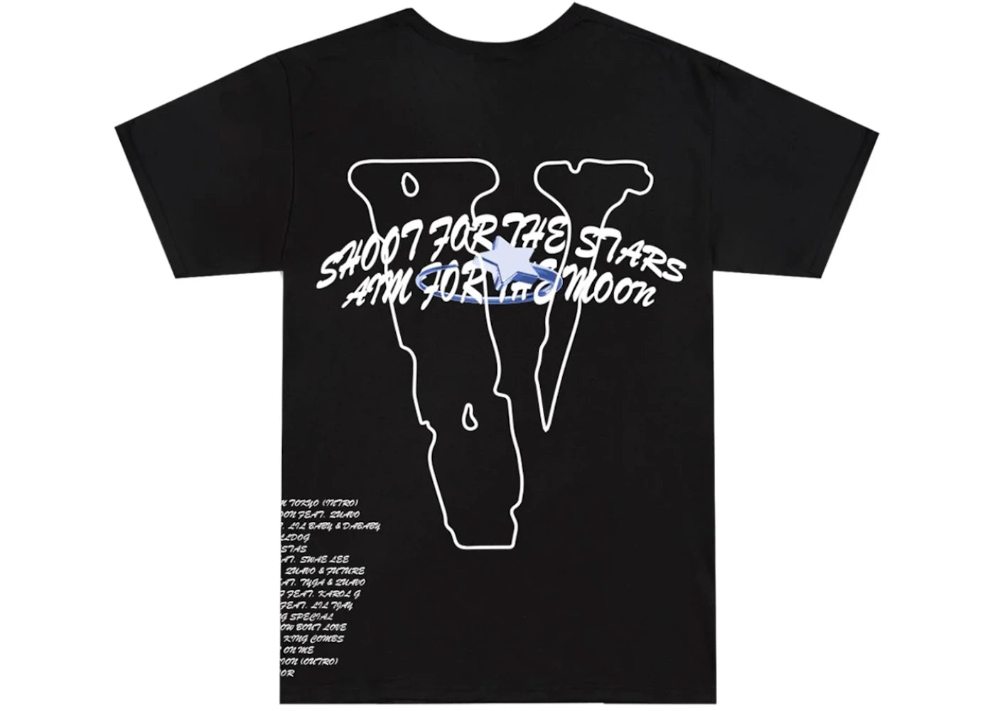 Pop Smoke x Vlone Tracklist Tee Black - vue secondaire A