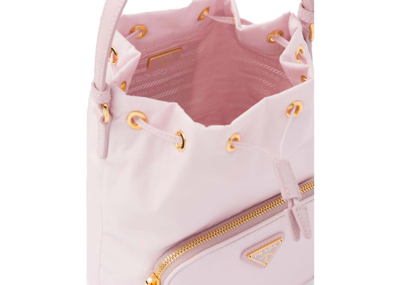 Prada Duet Re-Nylon Bucket Shoulder Bag Alabaster Pink - vue secondaire B
